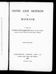 Tapa de Mind and motion; and Monism