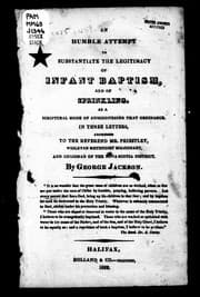 Tapa de An humble attempt to substantiate the legitimacy of infant baptism and of sprinkling as a scriptural mode of administering that ordinance