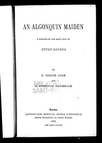 Tapa de An Algonquin maiden