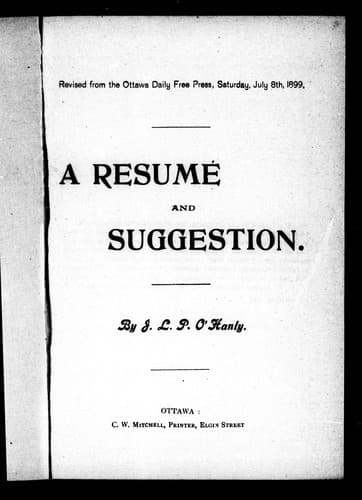 Tapa de A resume and suggestion