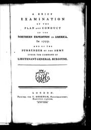 Tapa de A Brief examination of the plan and conduct of the northern expedition in America, in 1777