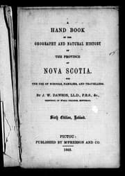 Tapa de A handbook of the geography and natural history of the province of Nova Scotia