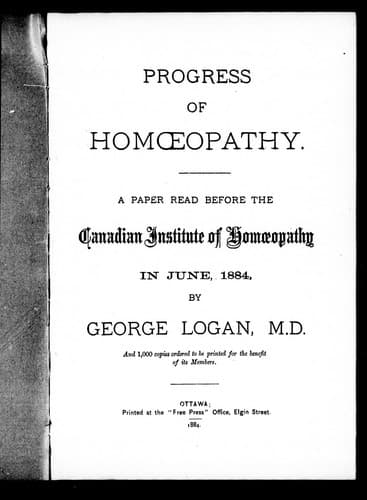 Tapa de Progress of homoepathy