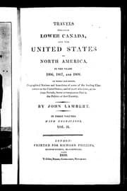 Tapa de Travels through Lower Canada and the United States of North America in the years 1806, 1807 and 1808