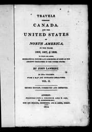 Tapa de Travels through Canada, and the United States of North America, in the years 1806, 1807, & 1808