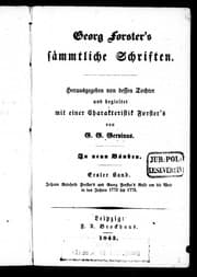 Tapa de Georg Forster's sämmtliche Schriften