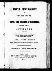 Tapa de Awful disclosures, by Maria Monk, of the Hotel Dieu nunnery of Montreal