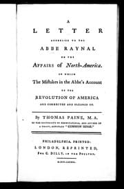 Tapa de A letter addressed to the Abbe Raynal on the affairs of North-America