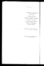 Tapa de Report of the Hon. James Baby, arbitrator for Upper Canada, upon the adjustmemts of the claims of Upper Canada upon Lower Canada