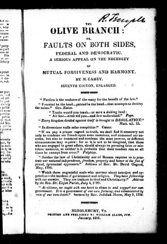 Tapa de The olive branch, or, Faults on both sides, federal and democratic