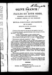 Tapa de The olive branch, or, Faults on both sides, federal and democratic