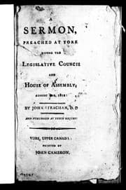 Tapa de A sermon, preached at York before the Legislative Council and House of Assembly, August 2nd, 1812