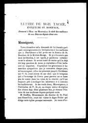 Tapa de Lettre de Mgr. Taché, évêque de St. Boniface donnant à Mgr de Montréal le récit des malheurs de son diocèse depuis deux ans