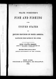 Tapa de Frank Forester's fish and fishing of the United States and British provinces of North America