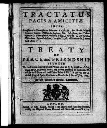 Tapa de Tractatus pacis & amicitiæ