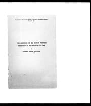 Tapa de Two questions on Mr. Stone's proposed correction to the measure of time
