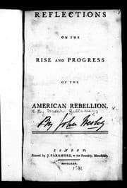 Tapa de Reflections on the rise and progress of the American rebellion