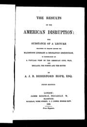 Tapa de The results of the American disruption