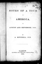 Tapa de Notes of a tour in America in August and September, 1865