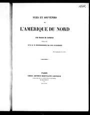 Tapa de Vues et souvenirs de l'Amérique du Nord