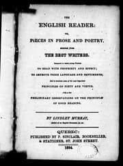 Tapa de The English reader, or, Pieces in prose and poetry