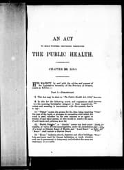 Tapa de An Act to make further provisions respecting the public health