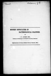 Tapa de Modern difficulties in bacteriological diagnosis
