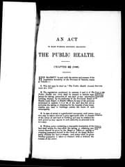Tapa de An Act to make further provision regarding the public health