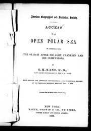 Tapa de Access to an open polar sea in connection with the search after Sir John Franklin and his companions