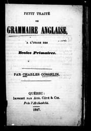 Tapa de Petit traité de grammaire anglaise