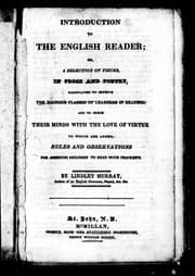 Tapa de Introduction to the English reader, or, A selection of pieces in prose and poetry