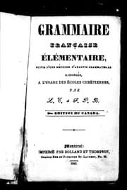 Tapa de Grammaire française élémentaire