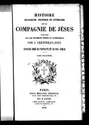 Tapa de Histoire religieuse, politique, et littéraire de la Compagnie de Jésus