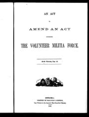 Tapa de An Act to amend an act respecting the volunteer militia force