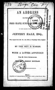 Tapa de An address delivered in the Free Chapel Sunday School, Quebec