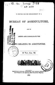 Tapa de An Act to provide for the establishment of a bureau of agriculture, and to amend and consolidate laws relating to agriculture