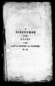 Tapa de A discourse on the study of the law of nature and nations
