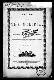 Tapa de An Act respecting the militia