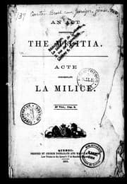 Tapa de An Act respecting the militia