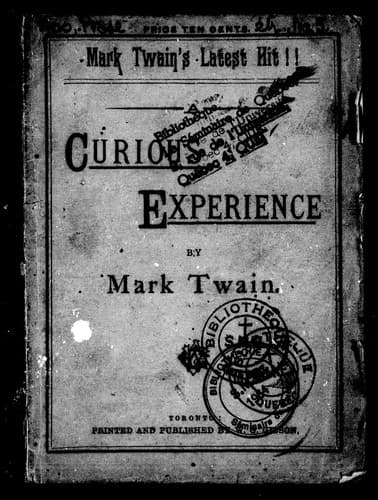 Tapa de A curious experience