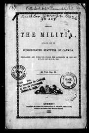 Tapa de An Act respecting the militia