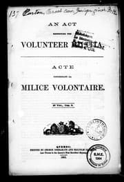 Tapa de An Act respecting the Volunteer Militia