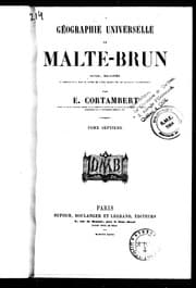 Tapa de Géographie universelle de Malte-Brun