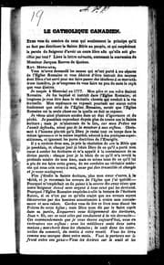 Tapa de Le catholique canadien