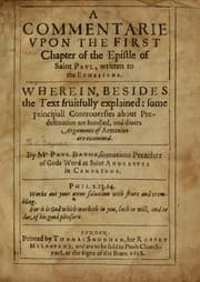 Tapa de A commentarie upon the first chapter of the epistle of Saint Paul written to the Ephesians