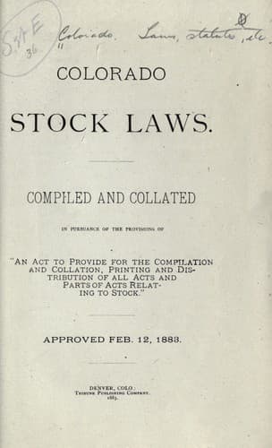 Tapa de Colorado stock laws
