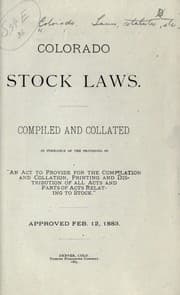 Tapa de Colorado stock laws