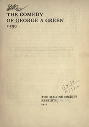 Tapa de The comedy of George a Green