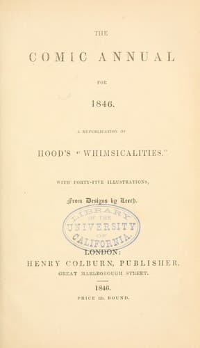 Tapa de The comic annual for 1846