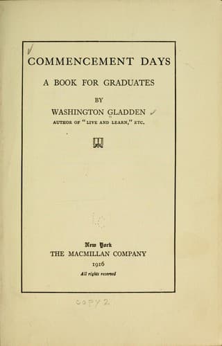 Tapa de Commencement days